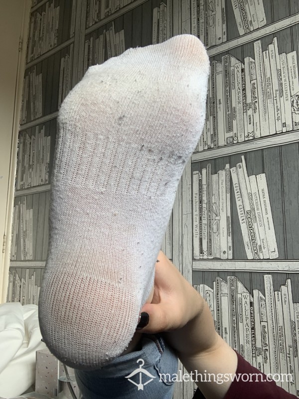 Well Worn White Trainer Socks