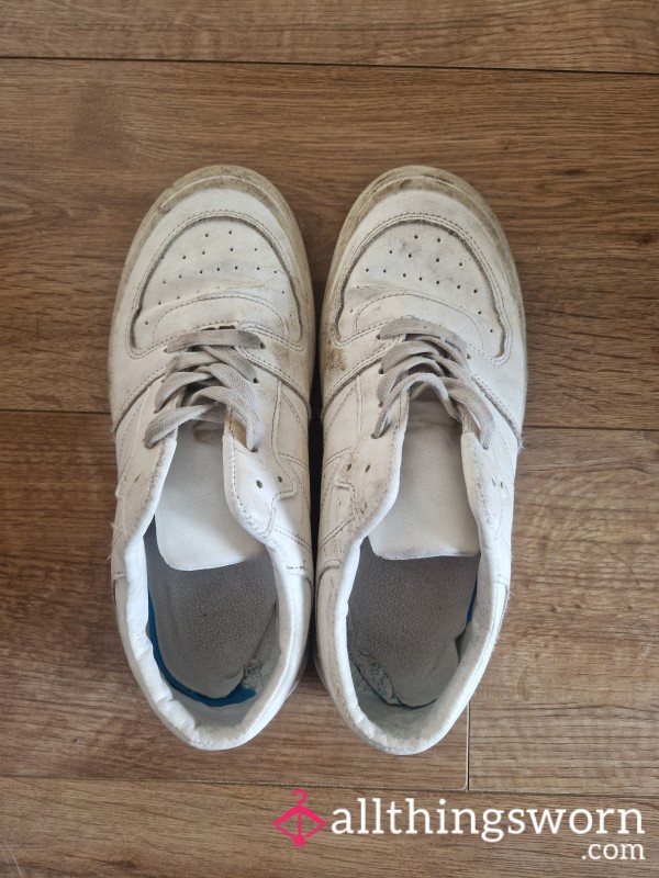 Well Worn White Trainers