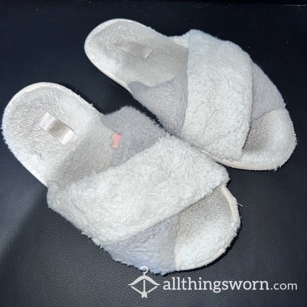 Well Worn White VS Slippers