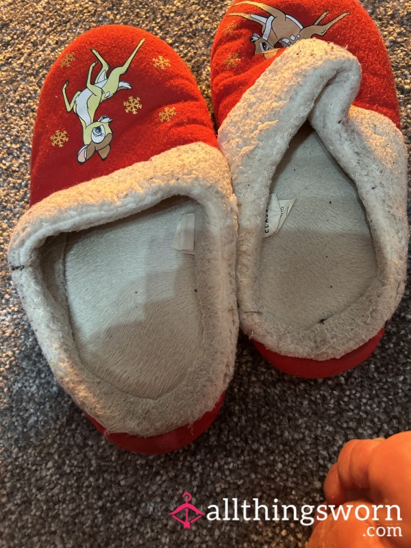 Well Worn Xmas Slippers