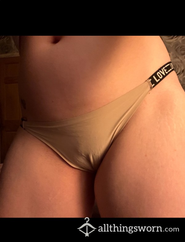 Wet 24 Hour Worn Nude Panties, Very Wet