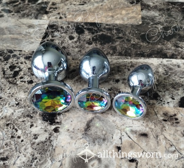 💎🍑Wet & Used Gem Titanium Bu*t Plugs- 3 Sizes!🍑💎