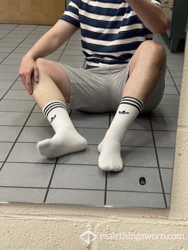 White Adidas Socks