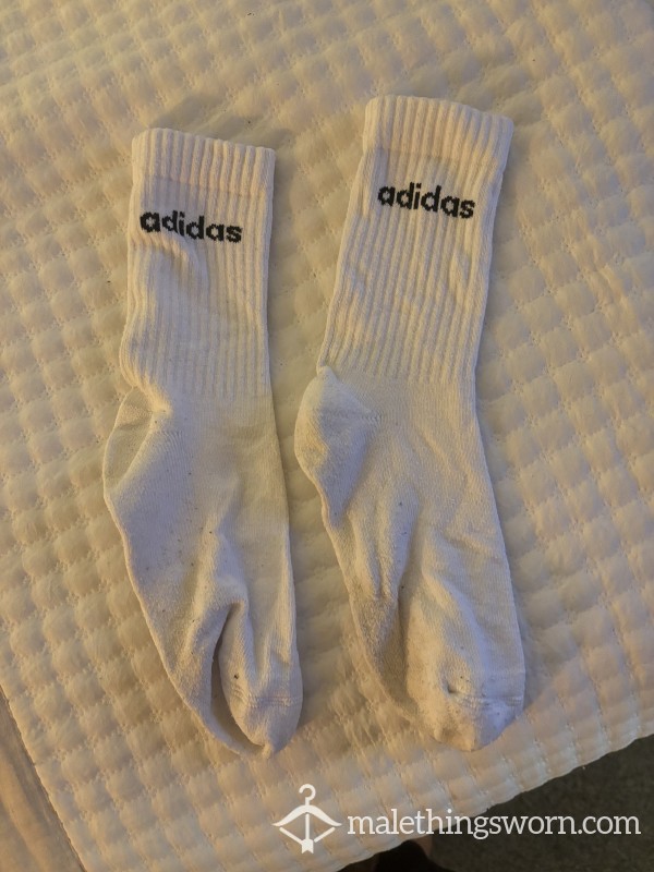 White Adidas Socks