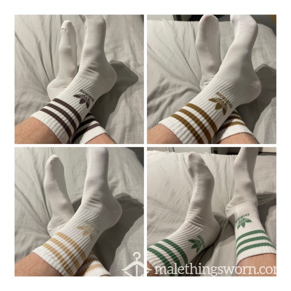 White Adidas Socks 4 Colours