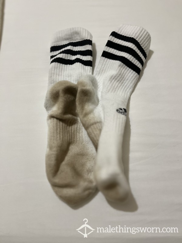 White Adidas Sports Socks Size XL