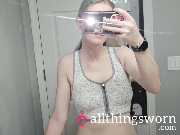 White And Grey Sports Bra