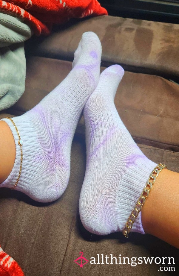 White And Lavender Socks