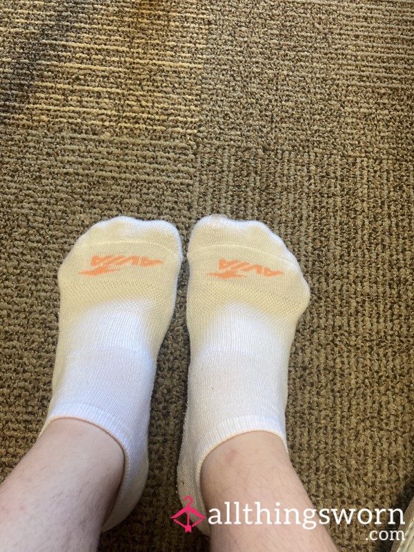 White And Peach Avia Socks