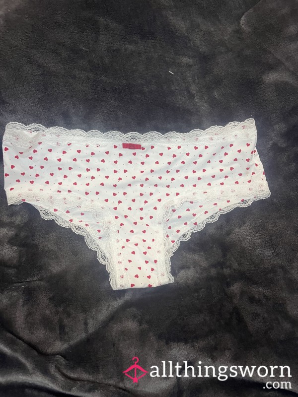 White And Red Valentine’s Day Panties