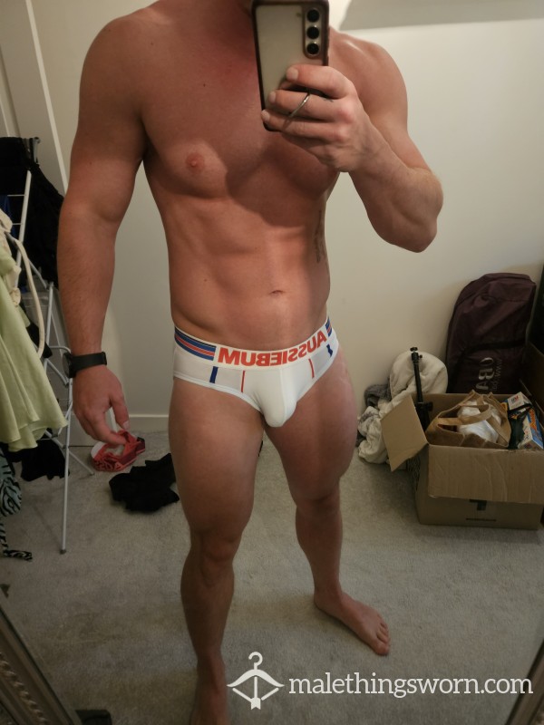 White Aussieb*m Briefs