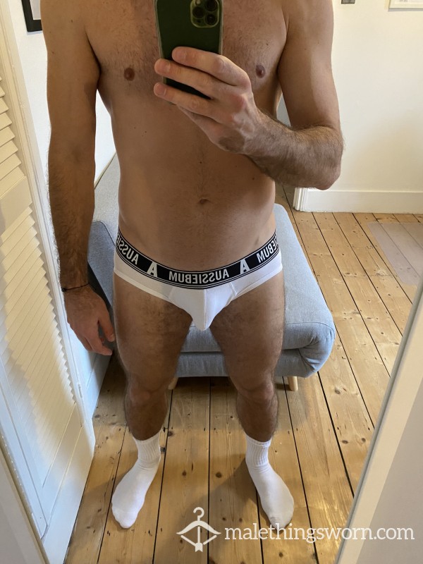 White Aussieb*m Briefs