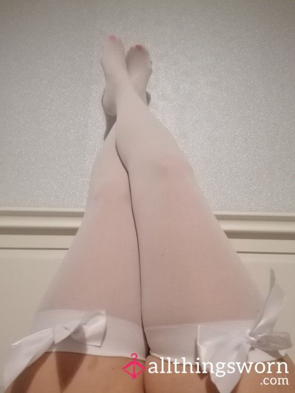 White Bow Stockings