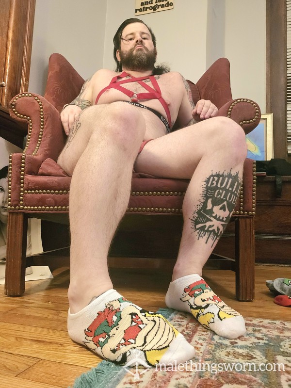 White Bowser Socks Worn By Sweaty Bear