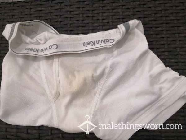 White Calvin Boxer Briefs