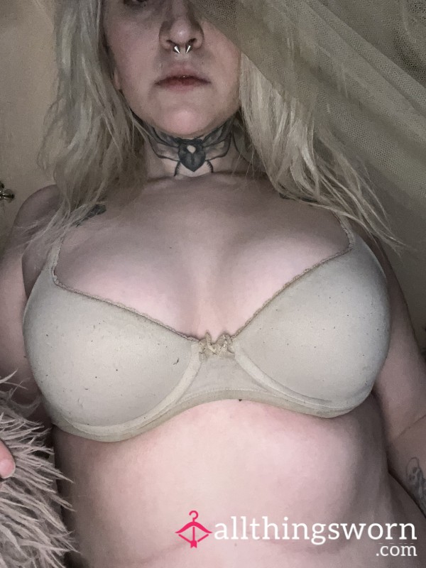 White Bra Worn Many Times