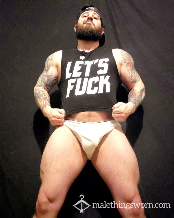 White Briefs Worn By Sweaty Jock Powerlifter