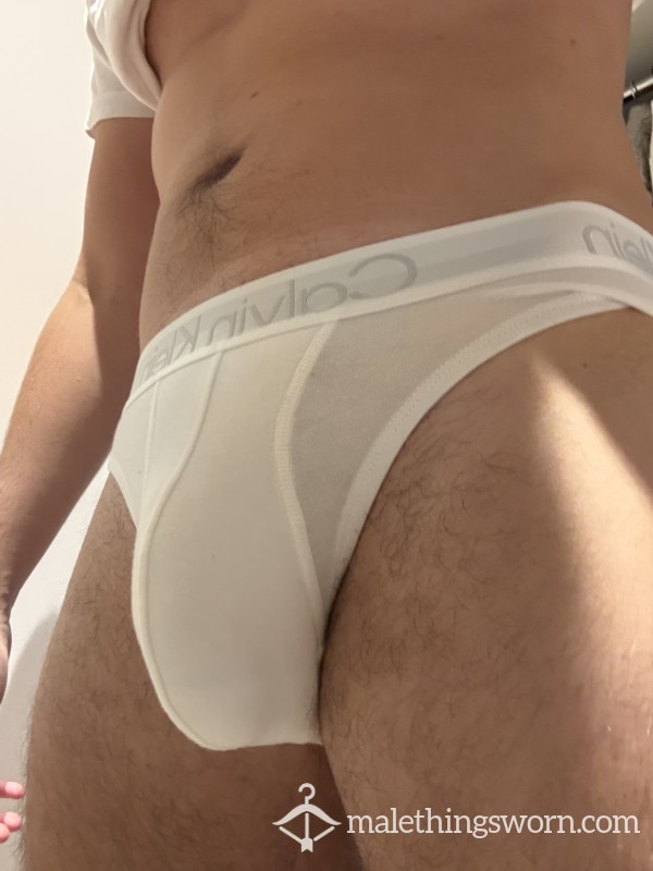 White Calvin Klein Briefs - Worn