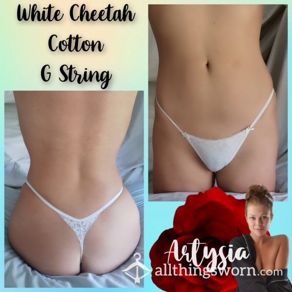 White Cheetah G String