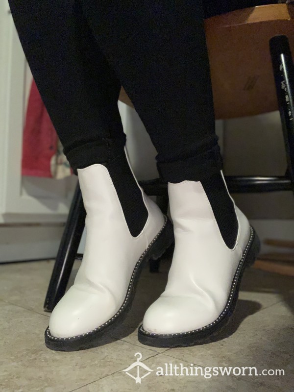 White Chelsea Boots