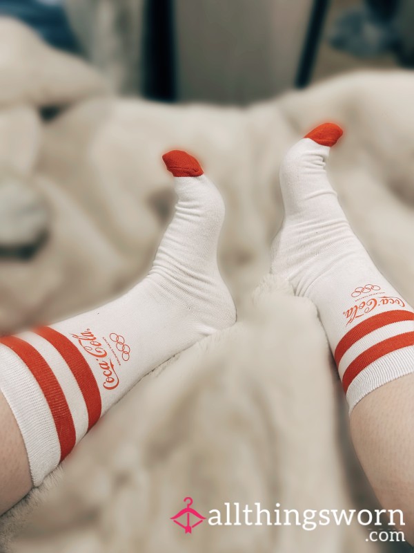 White Coca-Cola Socks! With Pics Wearing These 😈😈 Xx