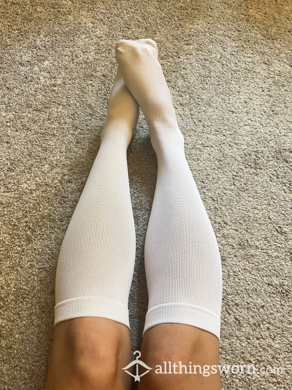 White Compression Socks