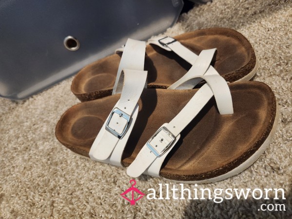 White Cork Bed Sandals