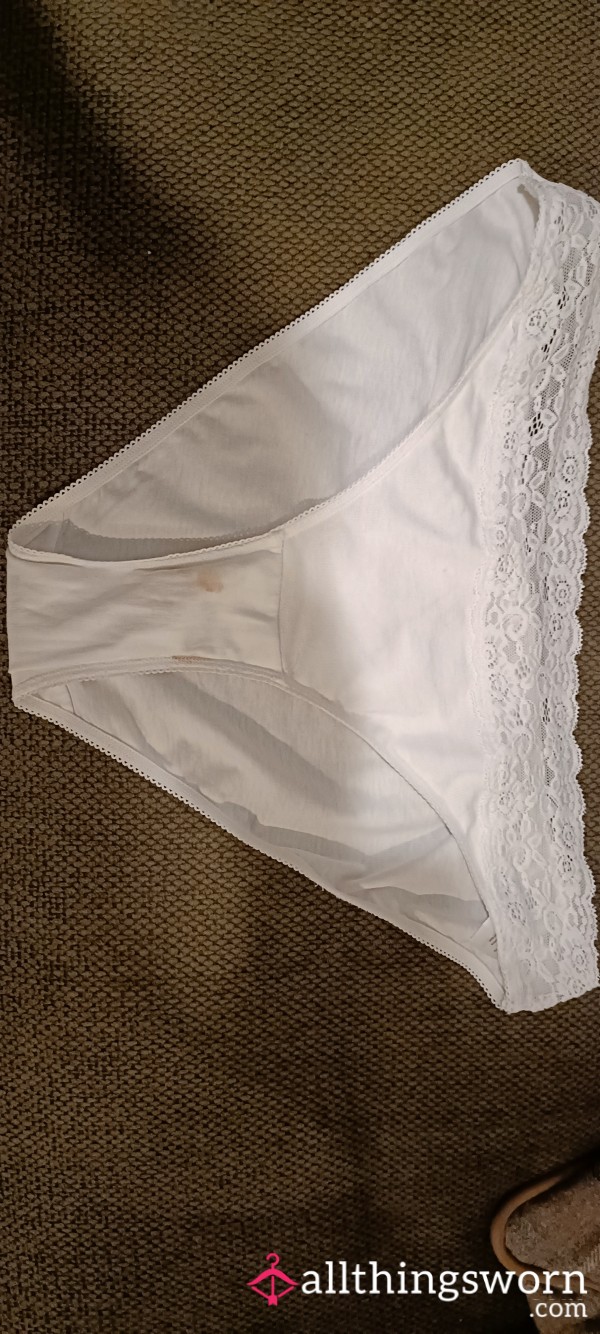 White Cotton Panties, Cycle Day 2 After Pilates Session