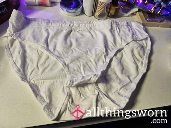 White Cotton Panties Size M