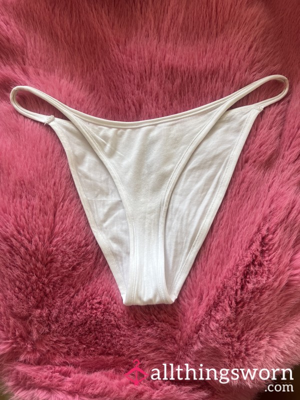 Worn Soft White Cotton Creamy Panties 🍦🍦🍦