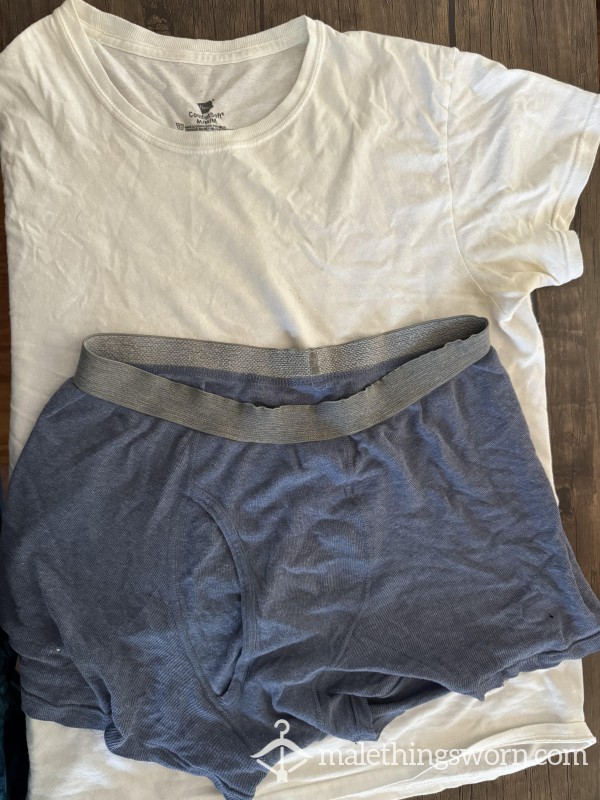 White Cotton Tee Boxer Brief Combo.