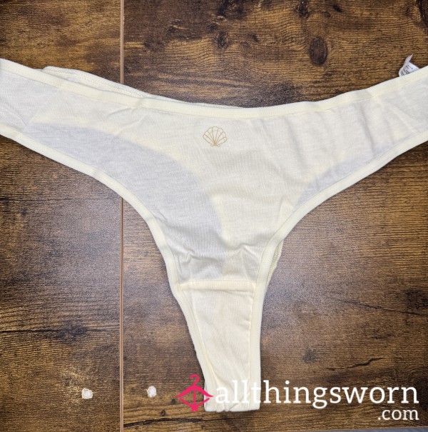 White Cotton Thong