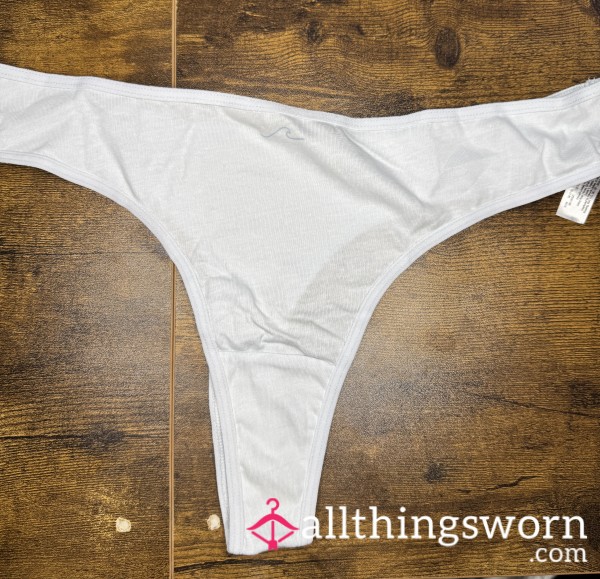 White Cotton Thong