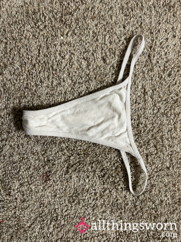 White Cotton Thong