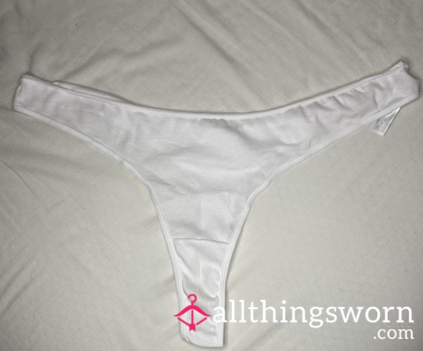 White Cotton Thong