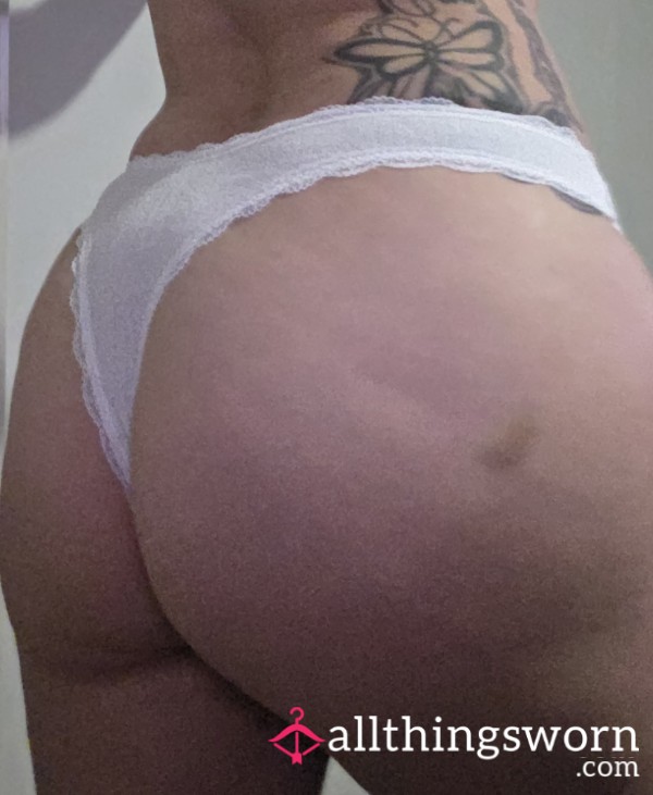 White Cotton Thong