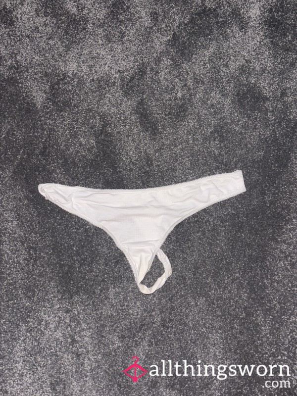 White Cotton Thong