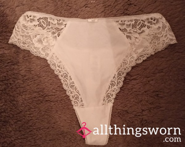 White Cotton Thong