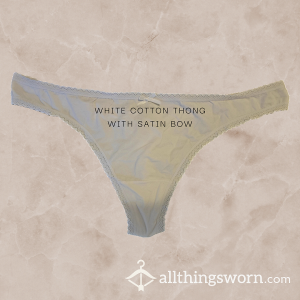 White Cotton Thong