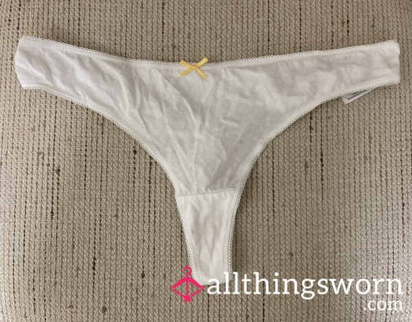 White Cotton Thongs