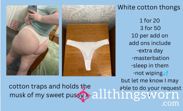 White Cotton Thongs