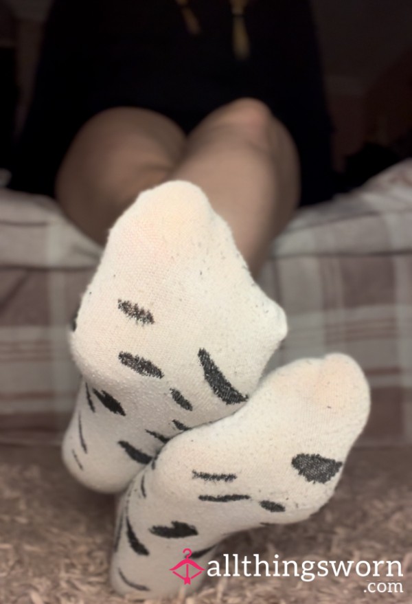 🤍 White Cow Ankle Socks With 2 Min Video & Proof Of Wear Pics ♡ FREE UK P&P 🇬🇧 Worldwide Shipping Available ⚓️ BUY ONE GET ONE FREE ON ALL ANKLE SOCKS 🧦