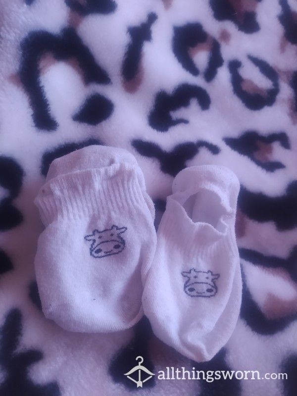 White "cow" Socks