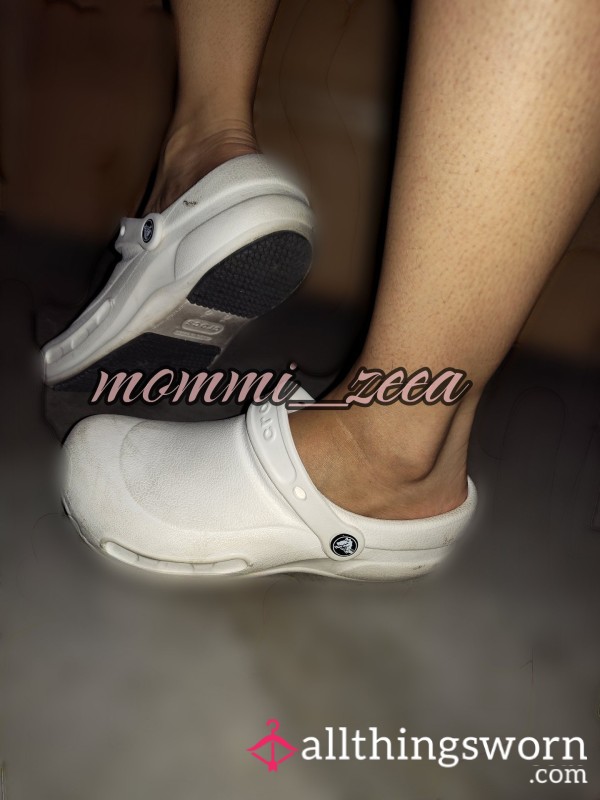 White Crocs & Insoles | Used In The Hosp*tal | Size 7