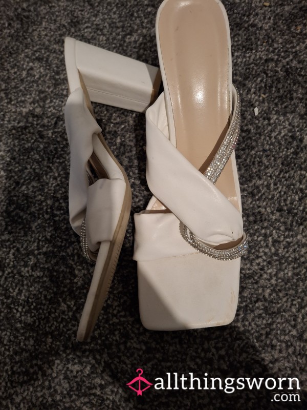 White Crystal Heels