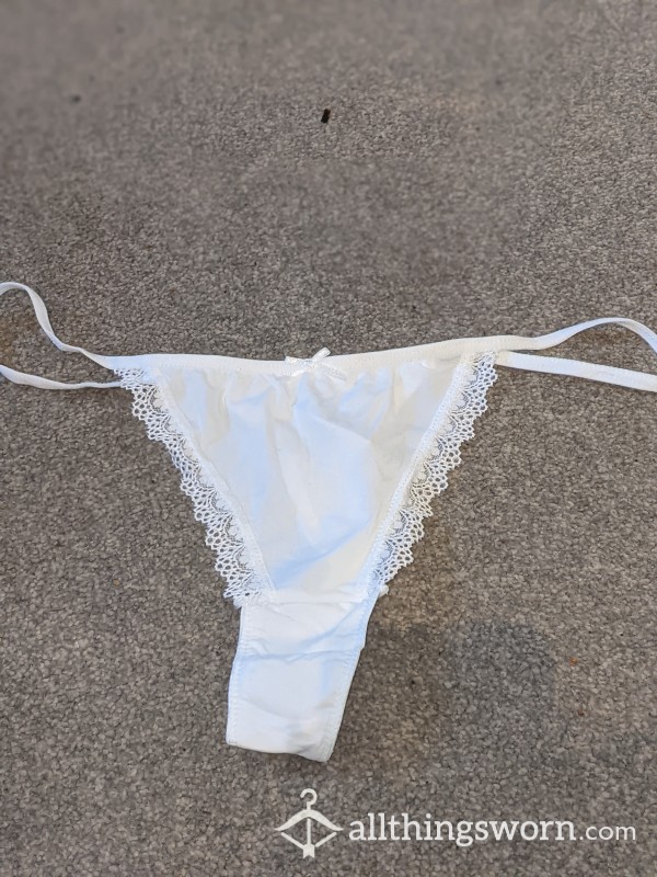 White Cute G String Thong