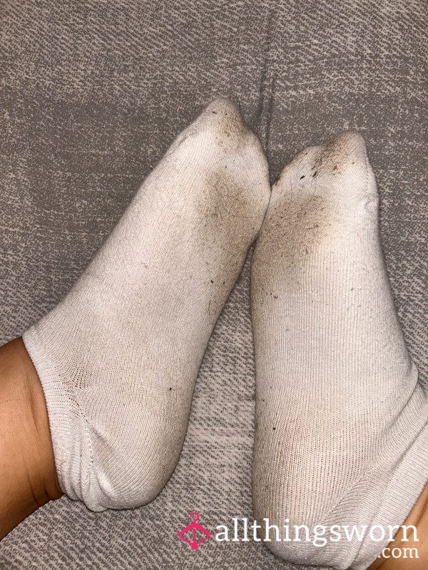 White Dirty Gym Socks