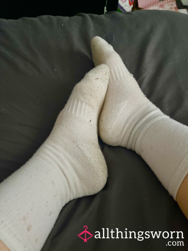 White Dirty Socks,😈 Worn For 3 Days Already!