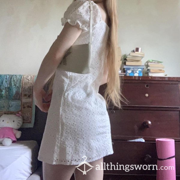 White Eyelet Mini Dress