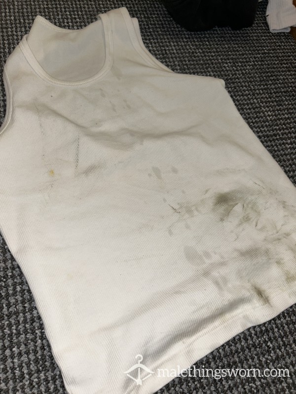 WHITE FILTHY C*m STAINED TANK